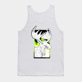 white moose in aurora borealis Tank Top